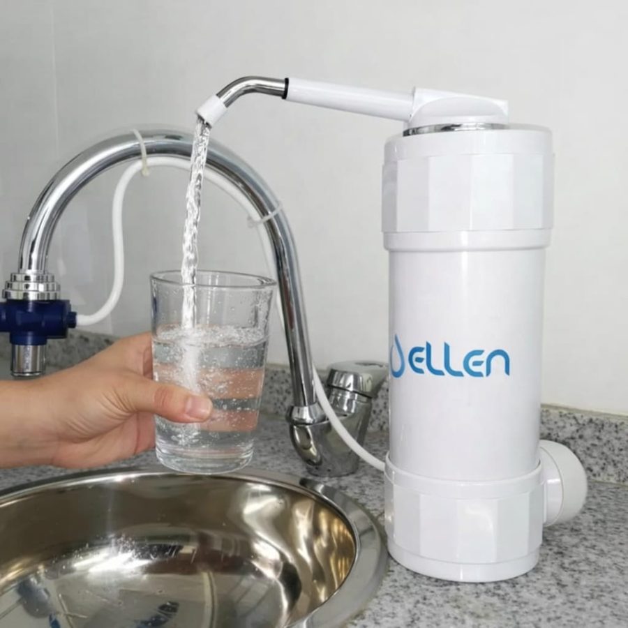 Purificador Ellen MP80 instalado en la canilla